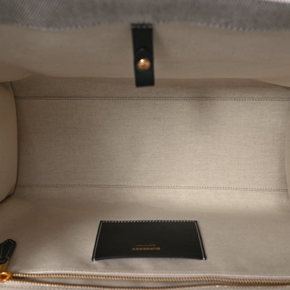 Burberry Canvas Smooth Calfskin Medium Two Tone Freya Tote Black 5 of 10