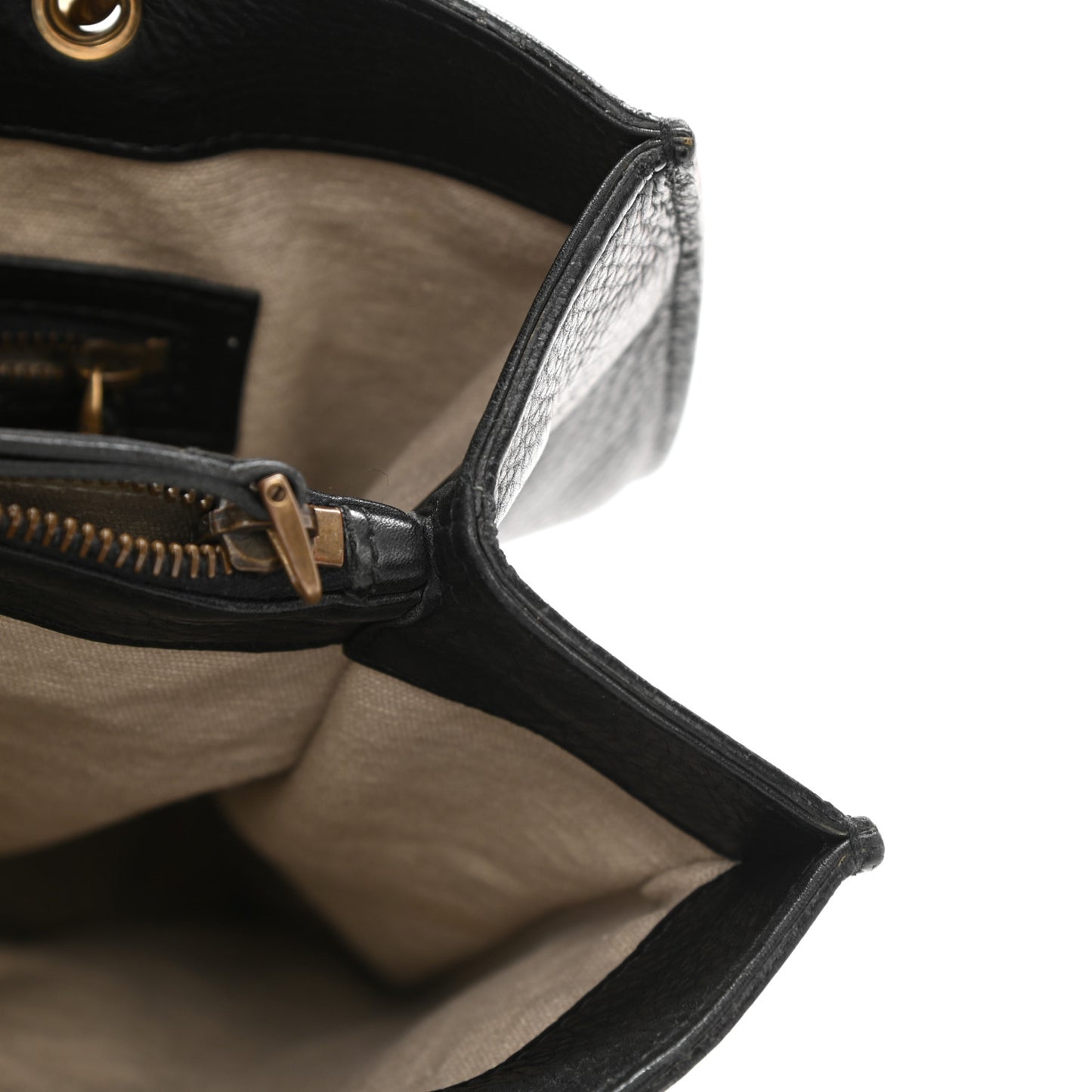 Calfskin Bamboo Handle Tote Black