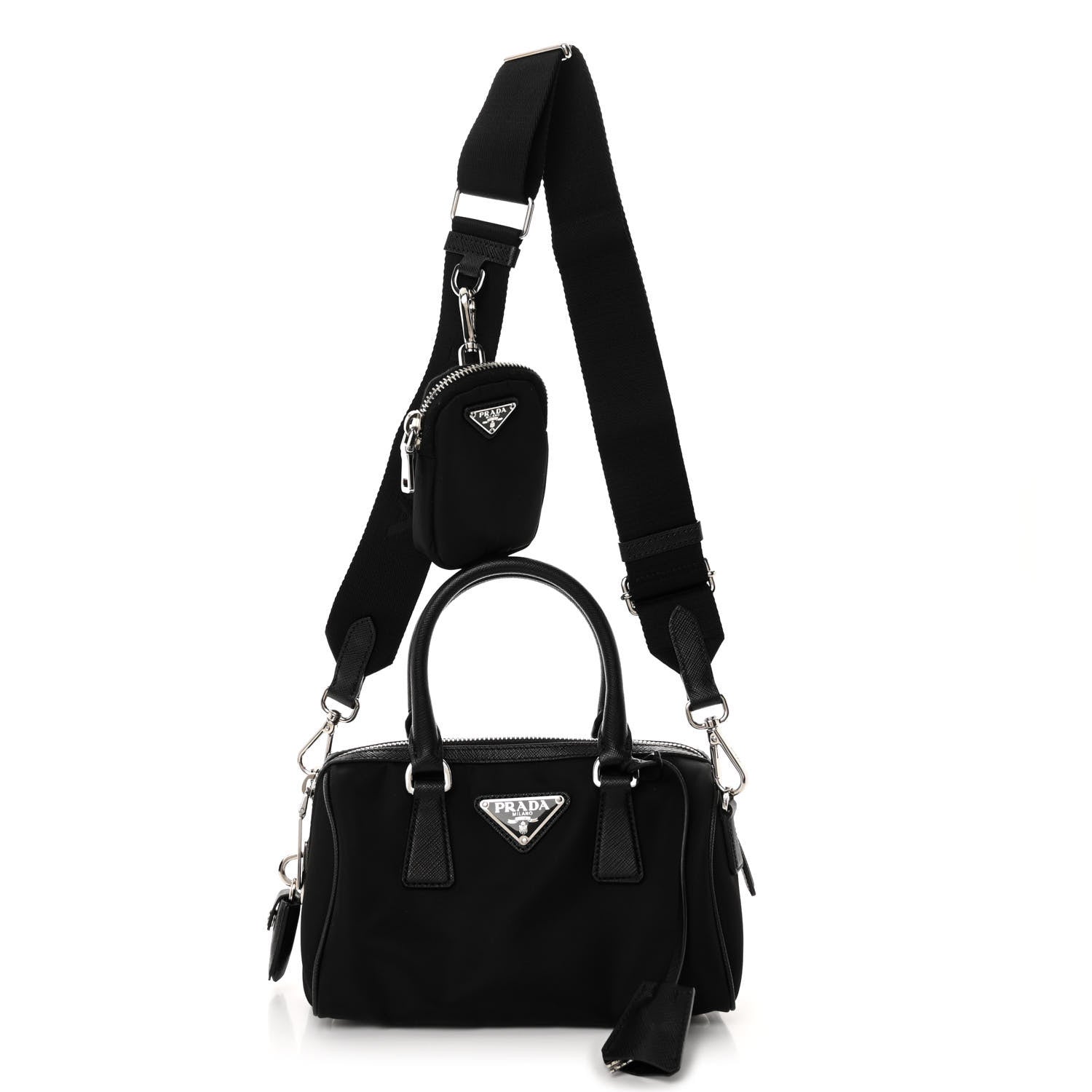 Prada Nylon Saffiano Re-Edition 2005 Top Handle Crossbody Bag Black 1 of 9