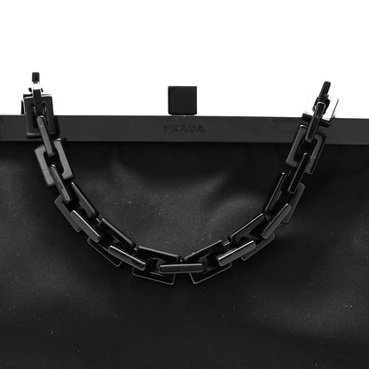 Prada Tessuto Nylon Kisslock Frame Shoulder Bag Black 7 of 9