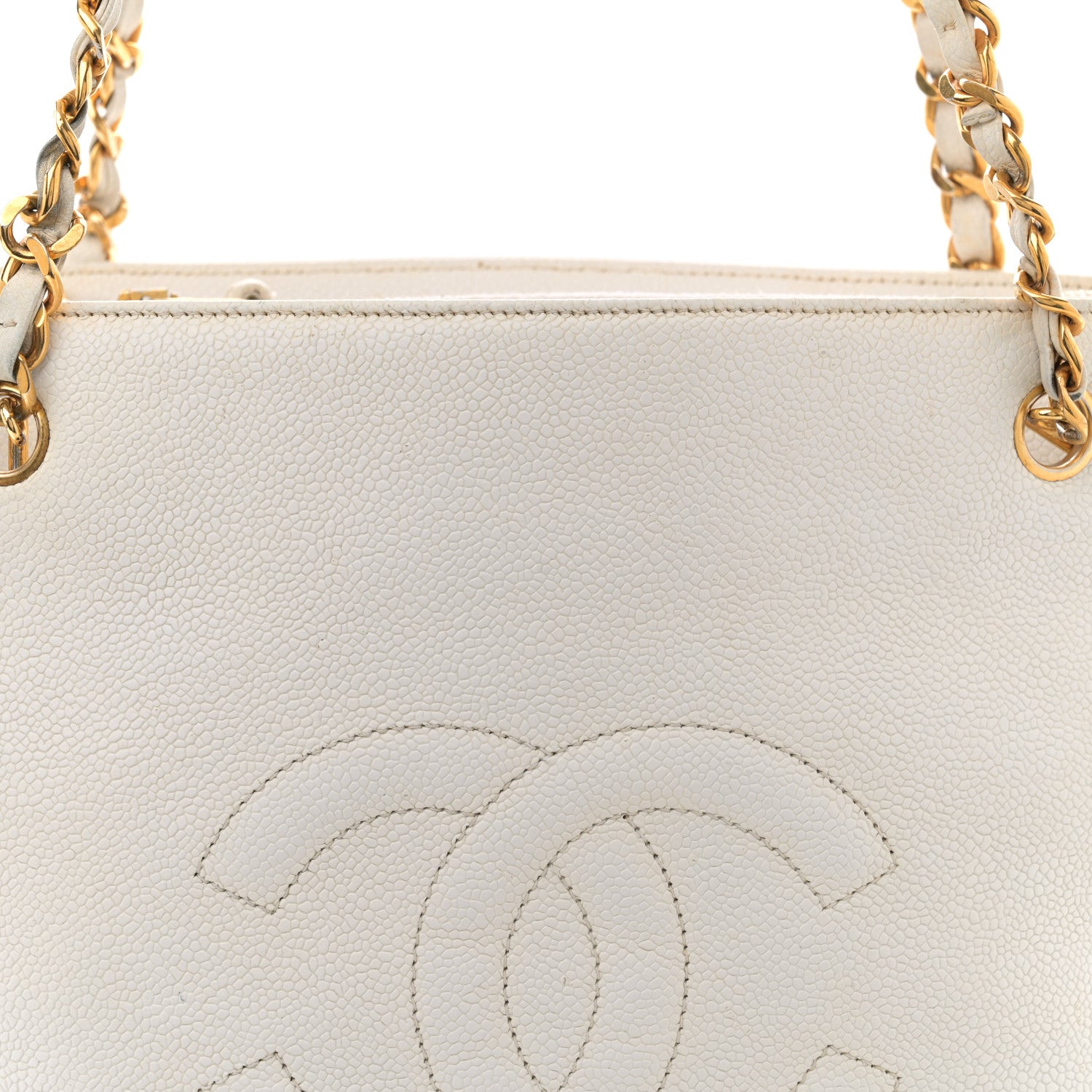 Chanel Caviar CC Shoulder Bag White 9 of 20