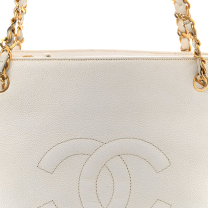 Chanel Caviar CC Shoulder Bag White 9 of 20