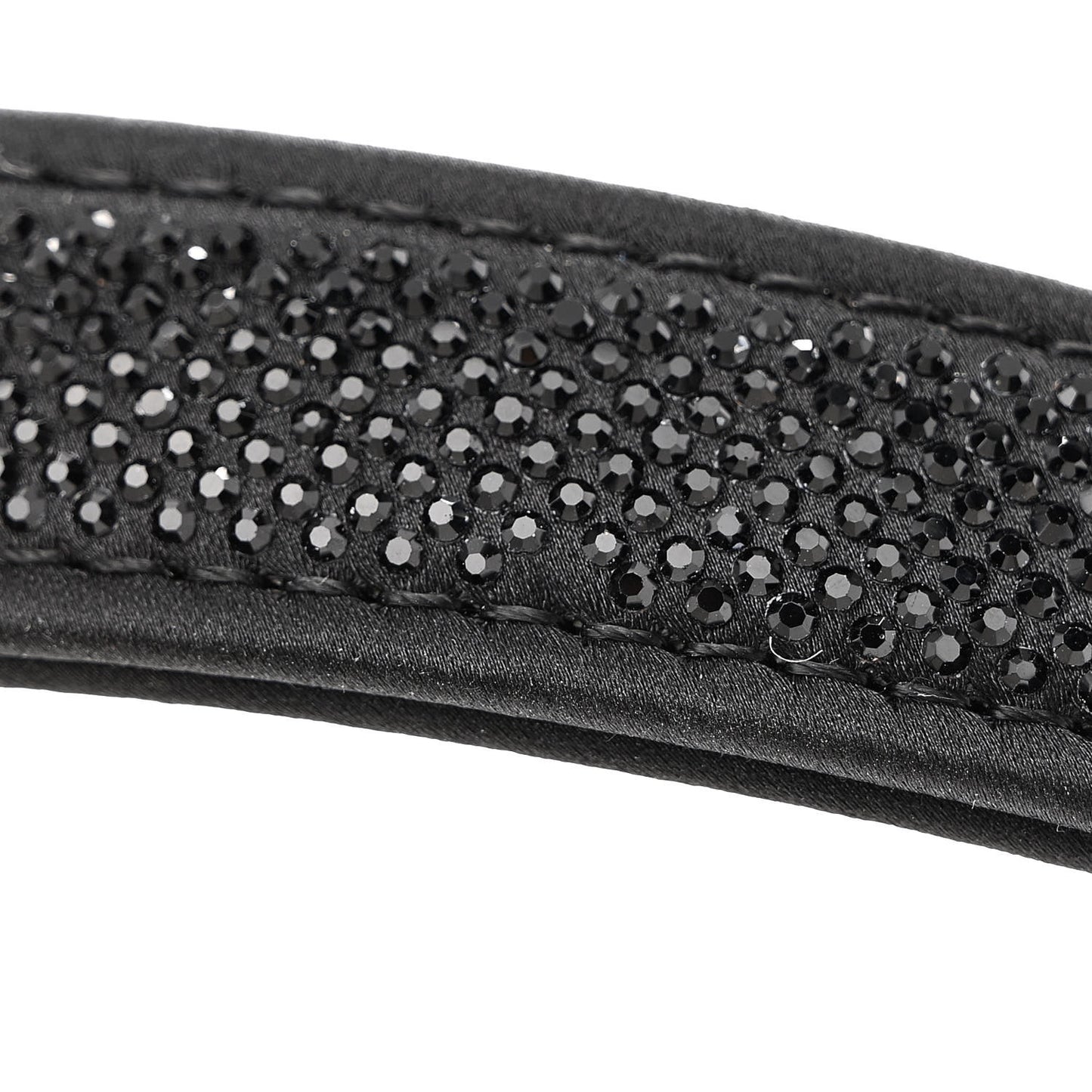 Calfskin Satin Crystal Embellished Small Legacy Glitter Hobo Black