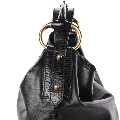 Gucci Calfskin Large Horsebit Chain Hobo Black 8 of 15