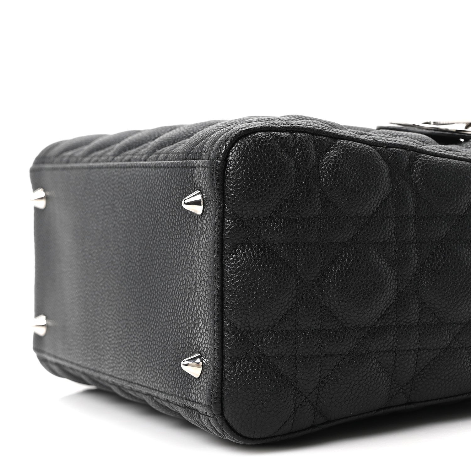 Christian Dior Grained Calfskin Cannage Medium Lady Dior Black 10 of 10