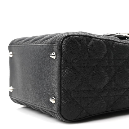 Christian Dior Grained Calfskin Cannage Medium Lady Dior Black 10 of 10