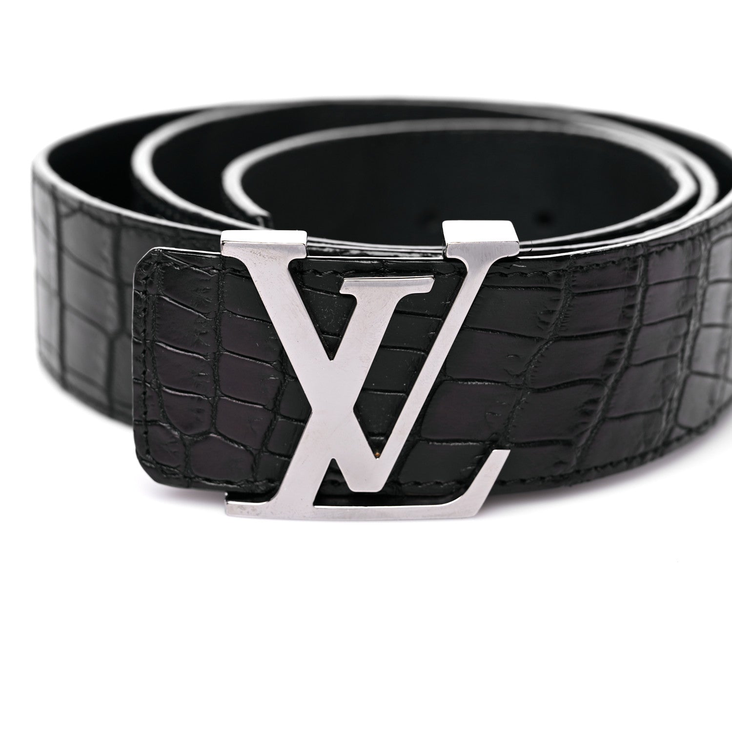 Louis Vuitton Alligator LV Initiales Belt 95 38 Black 6 of 9