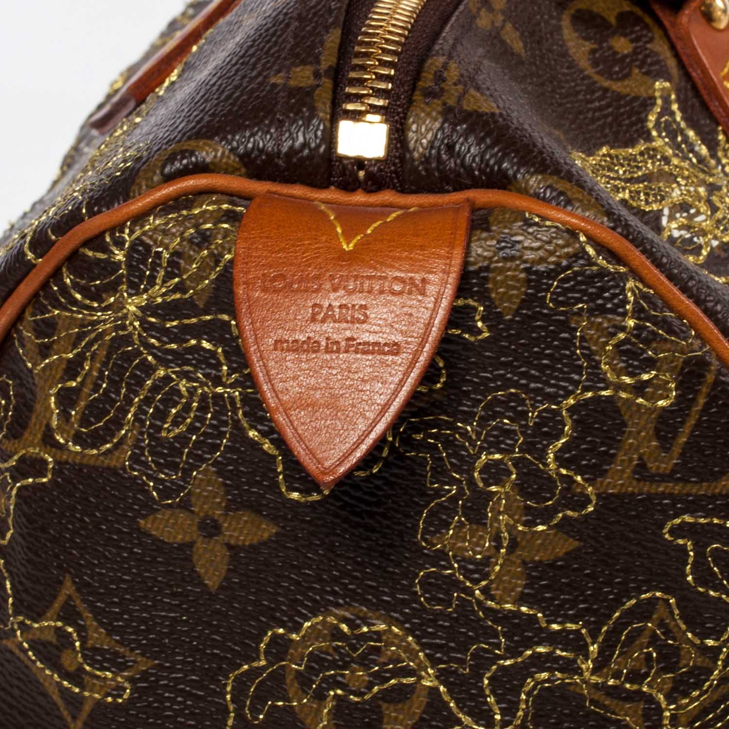 Louis Vuitton Monogram Dentelle Speedy 30 Gold 4 of 8