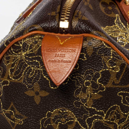 Louis Vuitton Monogram Dentelle Speedy 30 Gold 4 of 8