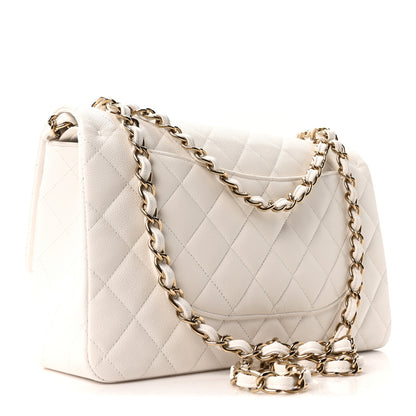 Chanel Caviar Quilted Jumbo Double Flap White 3 of 10