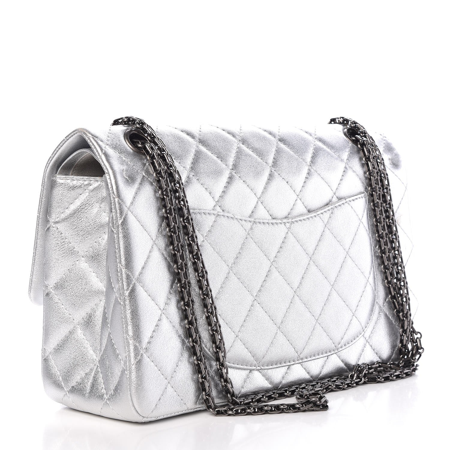 Chanel Metallic Lambskin Quilted 2.55 Reissue 226 Flap Silver 2 of 8