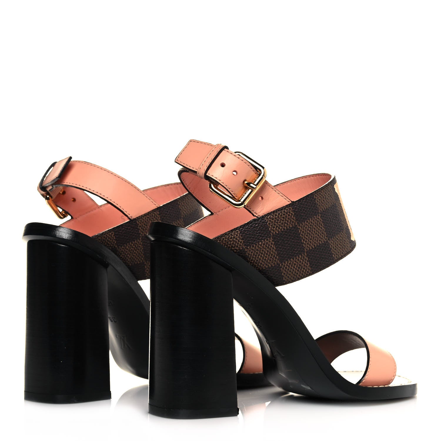 Louis Vuitton Calfskin Damier Ebene Passenger Heeled Sandals 36 4 of 9