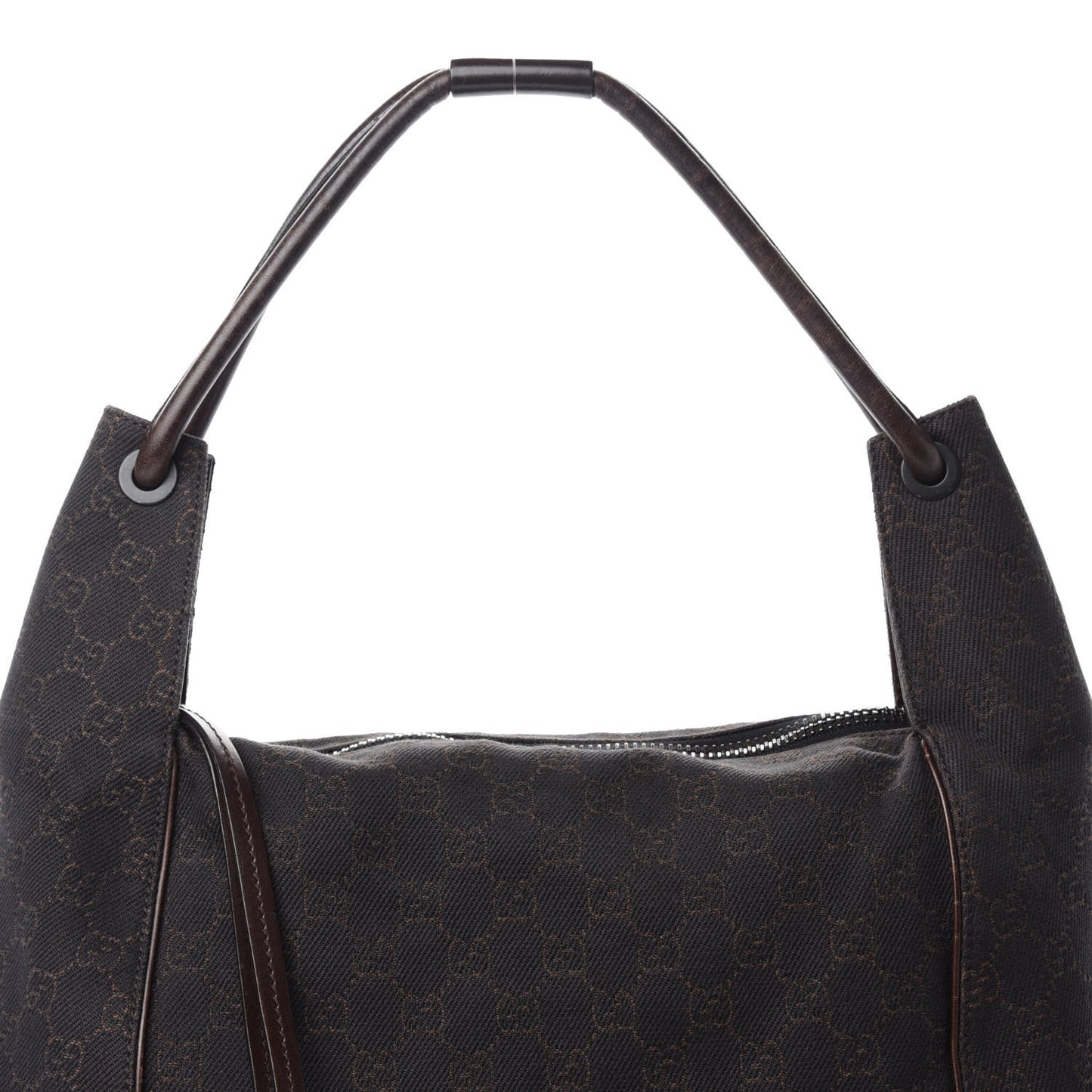 Canvas Monogram Shoulder Bag Brown