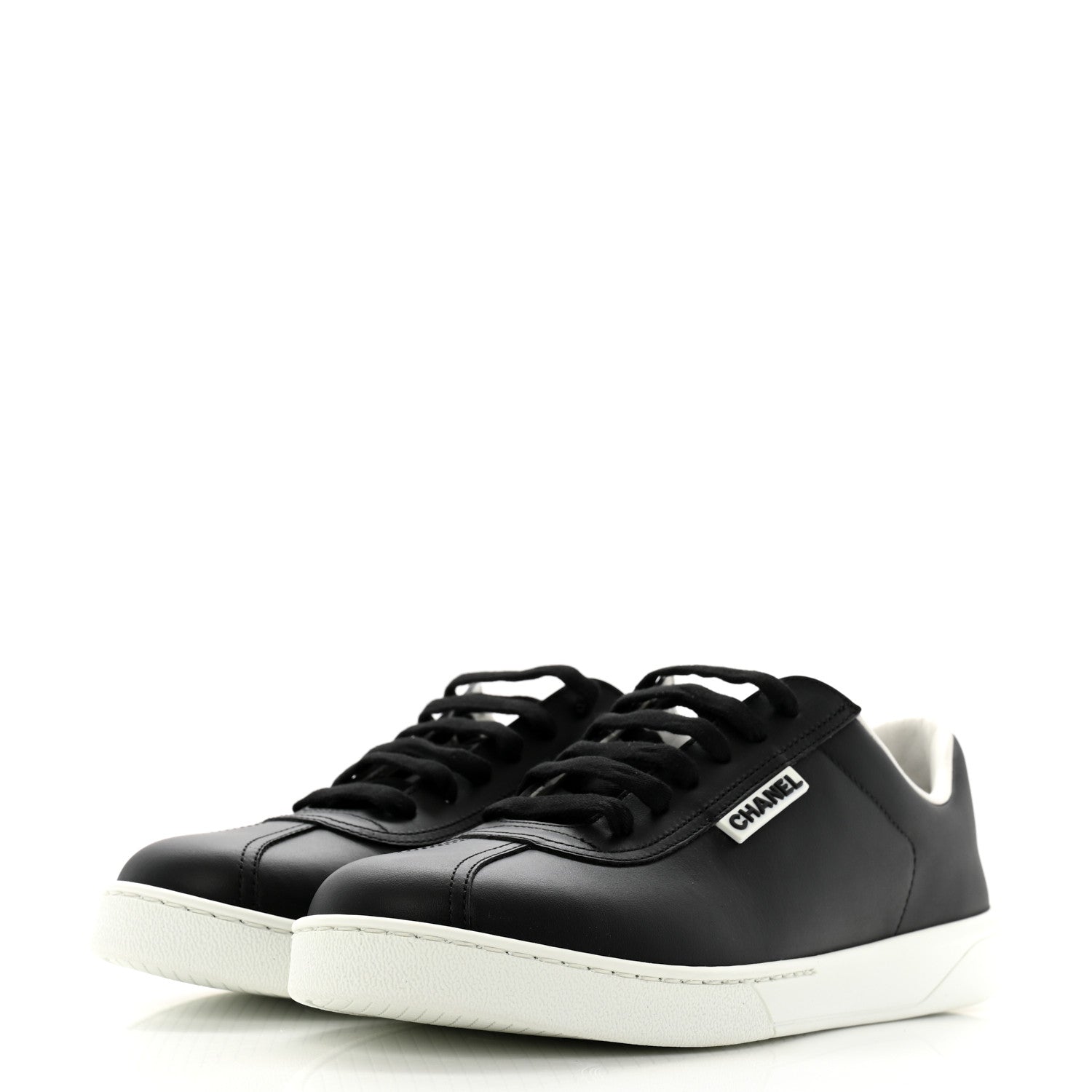Chanel Calfskin CC Womens Sneakers 40 Black 5 of 10