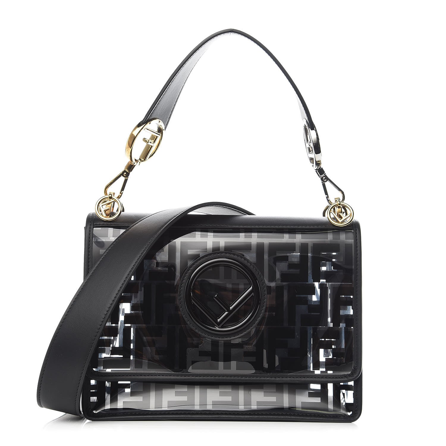 Fendi TPU FF Vitello Century F is Fendi Kan I Shoulder Bag Black 1 of 9