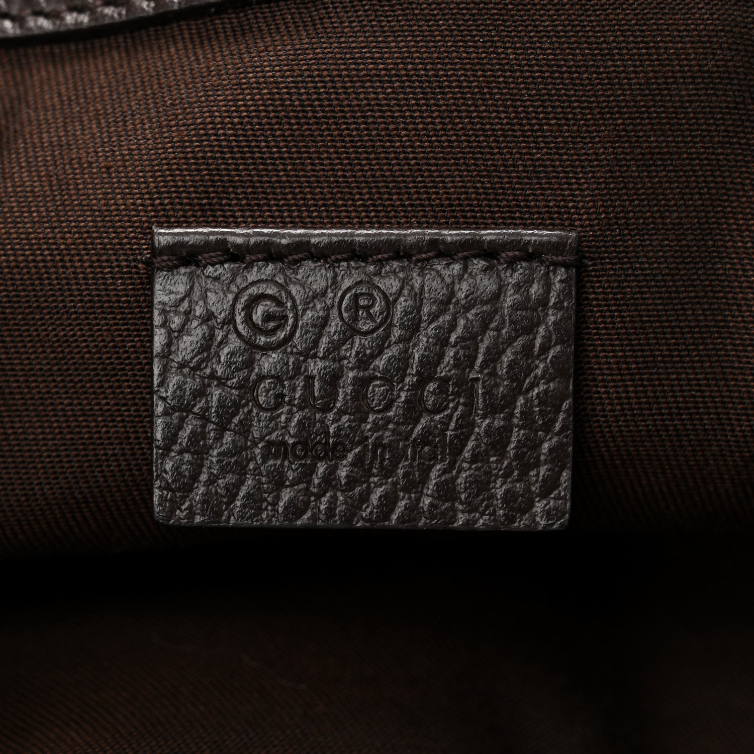 Gucci Monogram Dollar Calfskin O Drawstring Backpack Beige Ebony Testa di Moro Dark Chocolate 6 of 13