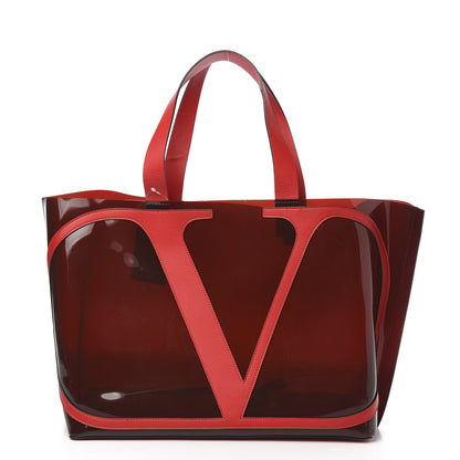 Valentino Garavani PVC Vlogo Escape Tote Red 3 of 10