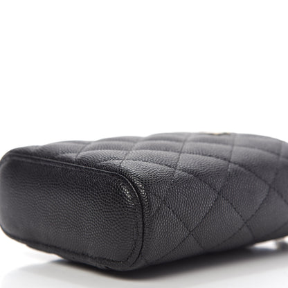 Chanel Caviar Quilted Small Vertical Coco Beauty Vanity Case With Chain Black 7 of 9