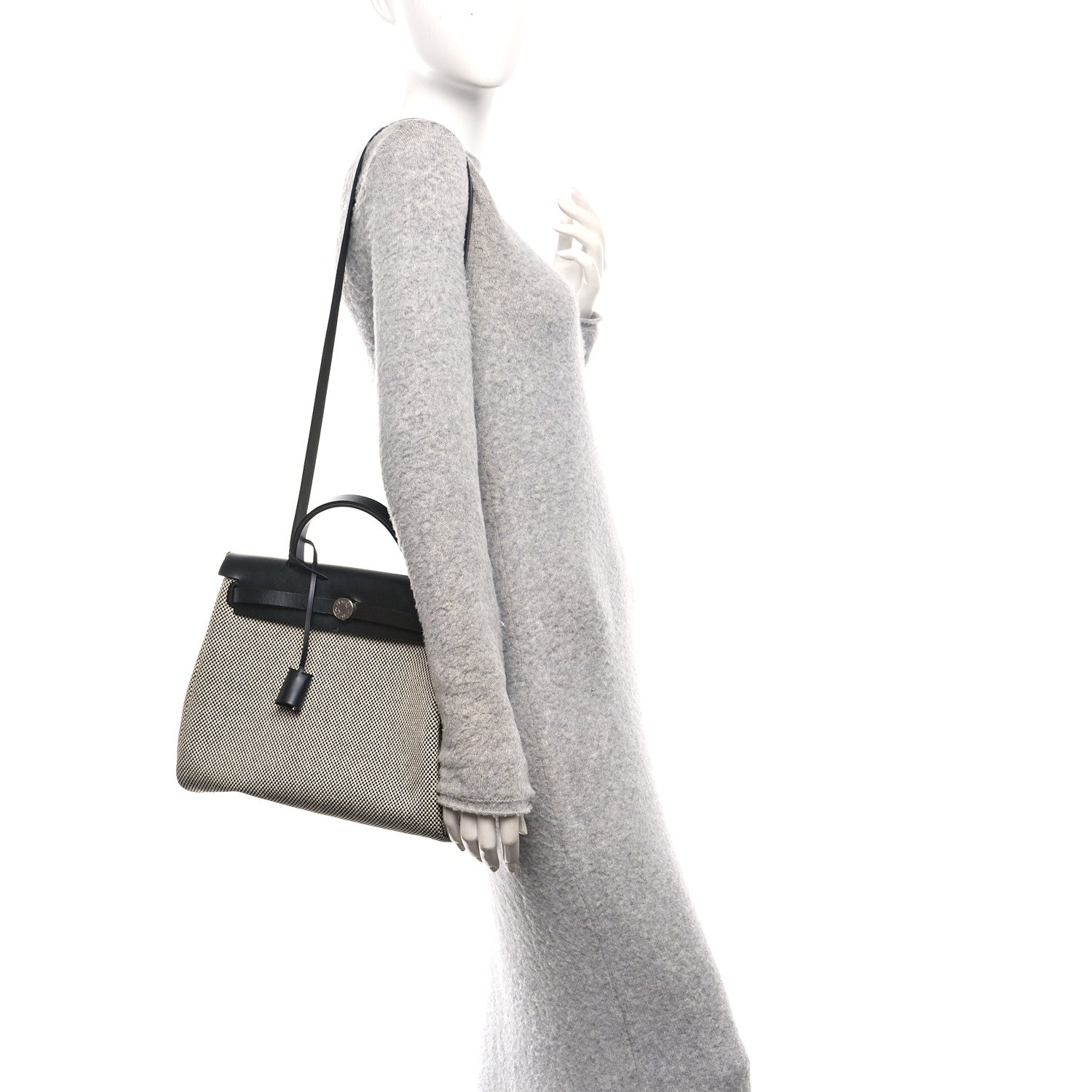 Hermes Vache Hunter Criss Viking Herbag Zip Retourne 31 PM Ecru Black 2 of 11