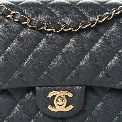 Chanel Caviar Quilted Medium Double Flap Dark Grey 8 of 10