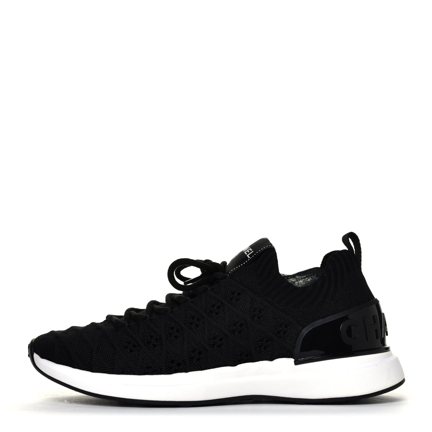 Chanel Fabric Logo Sneakers 36.5 Black 1 of 12