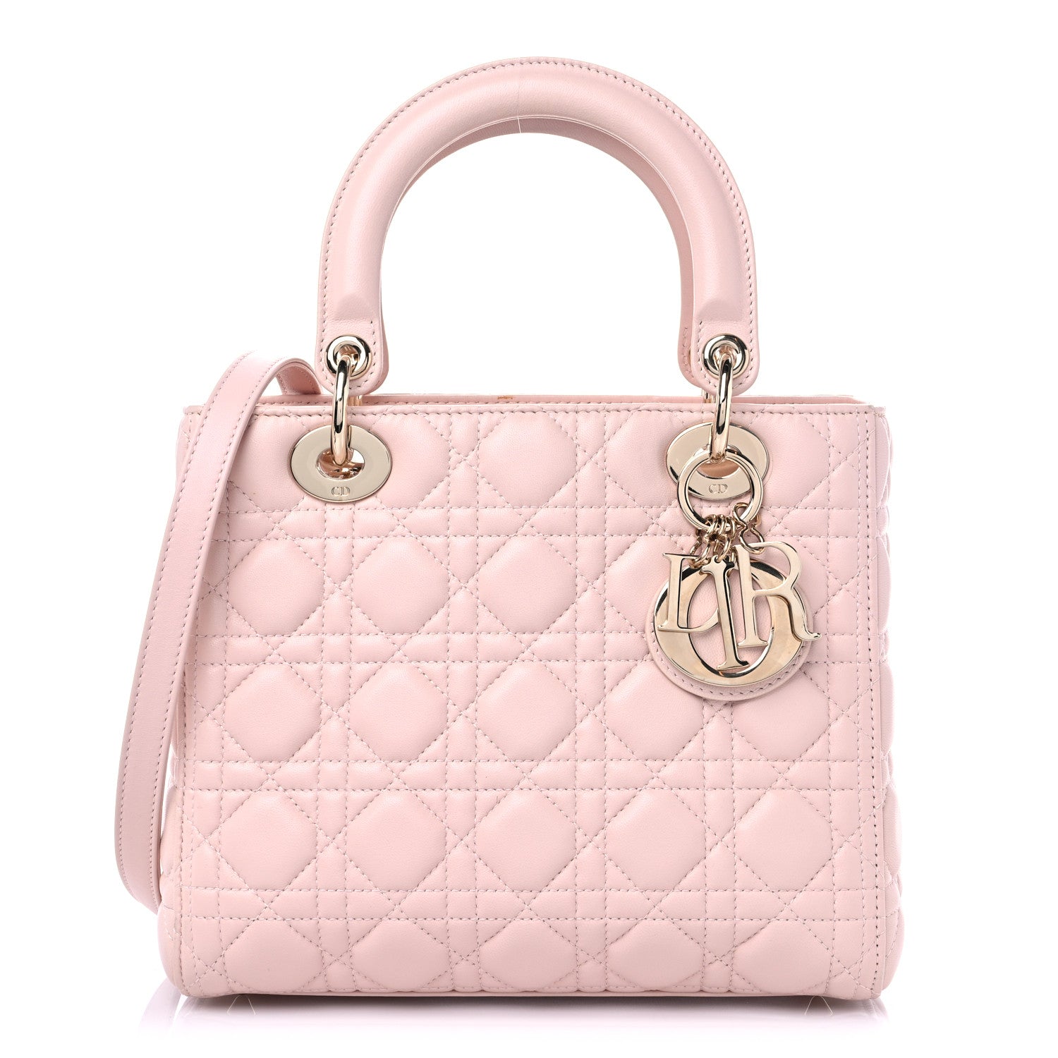 Christian Dior Lambskin Cannage Medium Lady Dior Light Pink 1 of 12