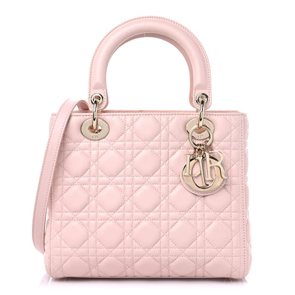 Christian Dior Lambskin Cannage Medium Lady Dior Light Pink 1 of 12