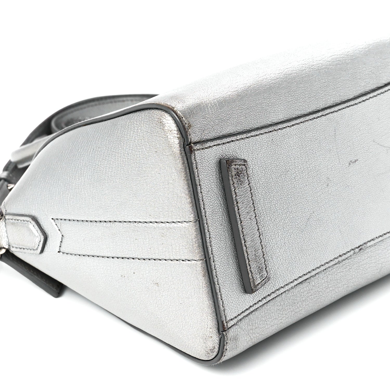 Givenchy Metallic Sugar Goatskin Mini Antigona Silver 9 of 12