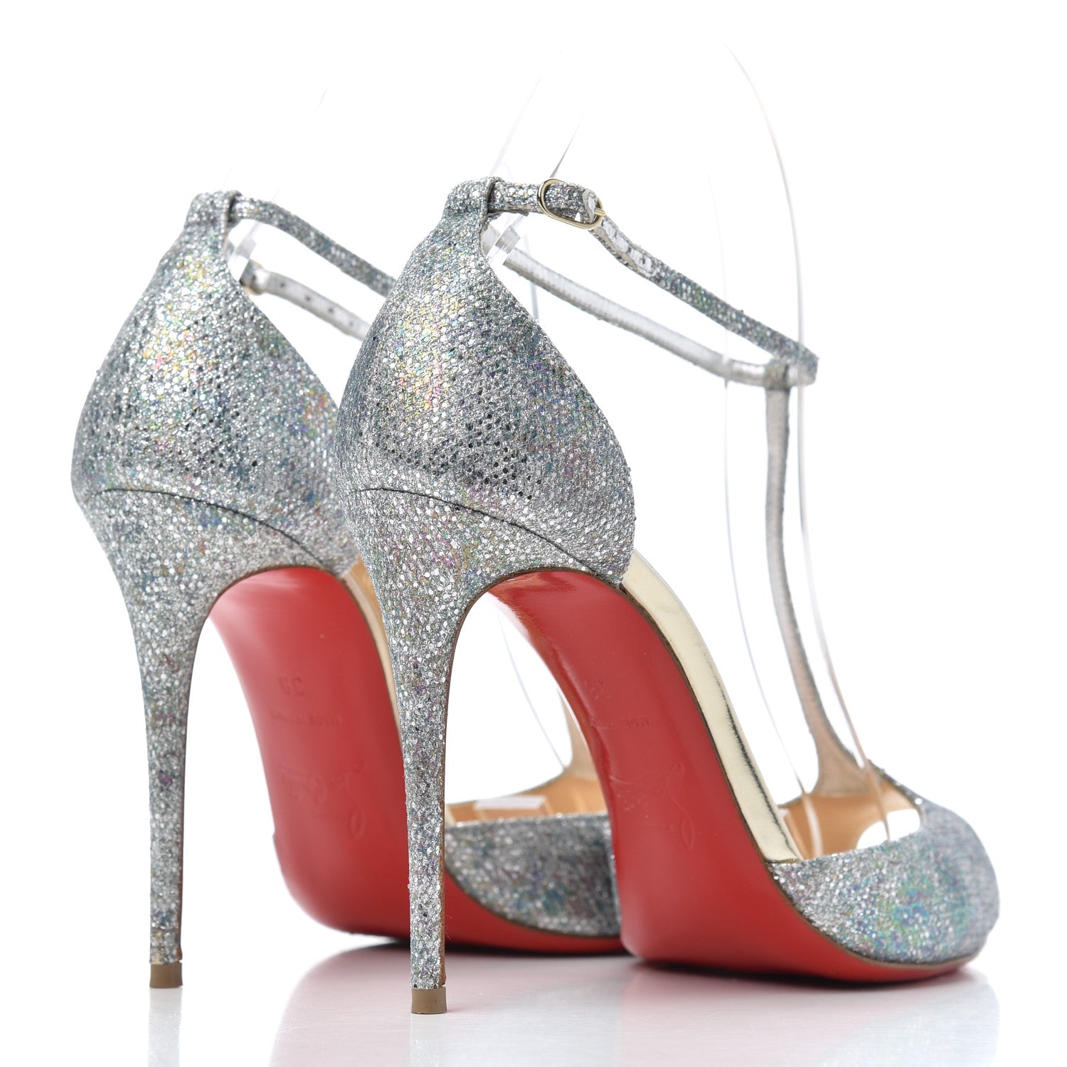 Christian Louboutin Glitter Solaria Senora 100 Sandals 38 Multicolor 4 of 19
