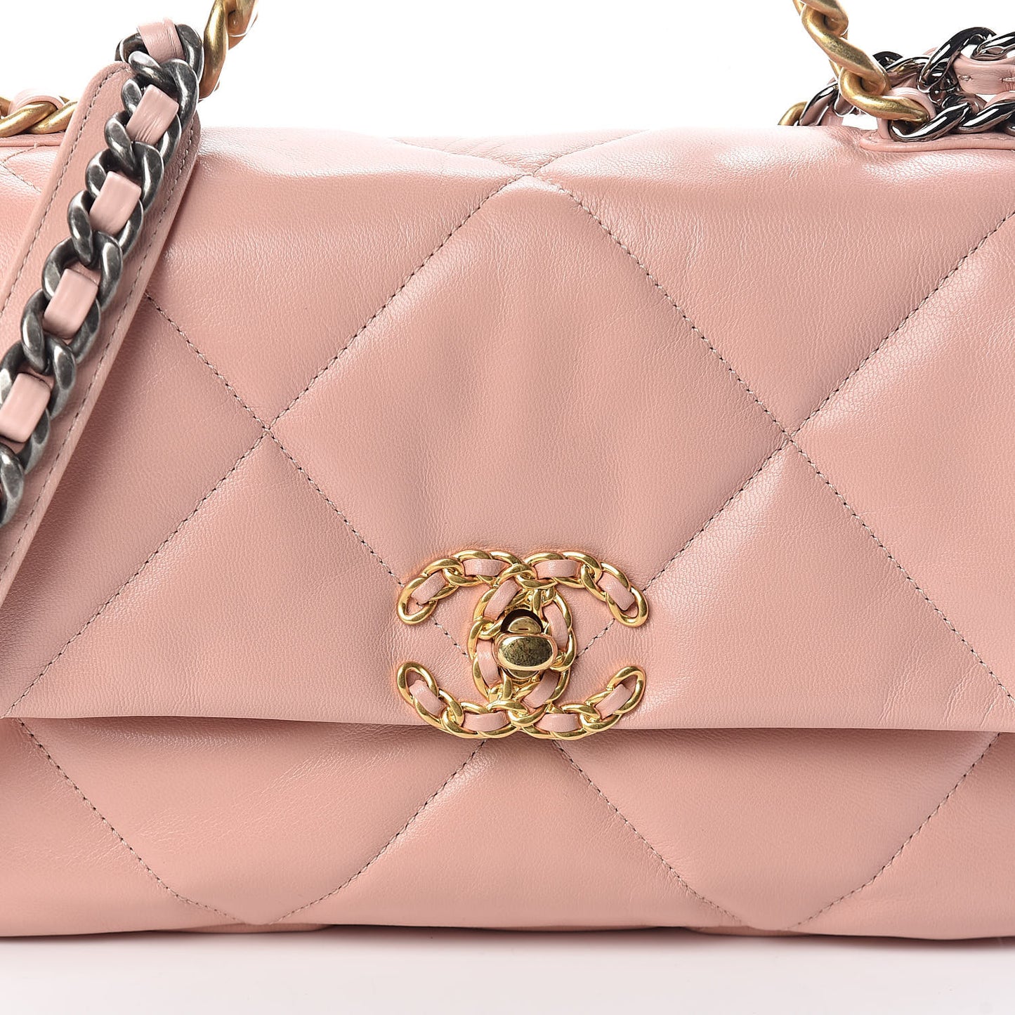 Lambskin Quilted Medium 19 Flap Light Pink