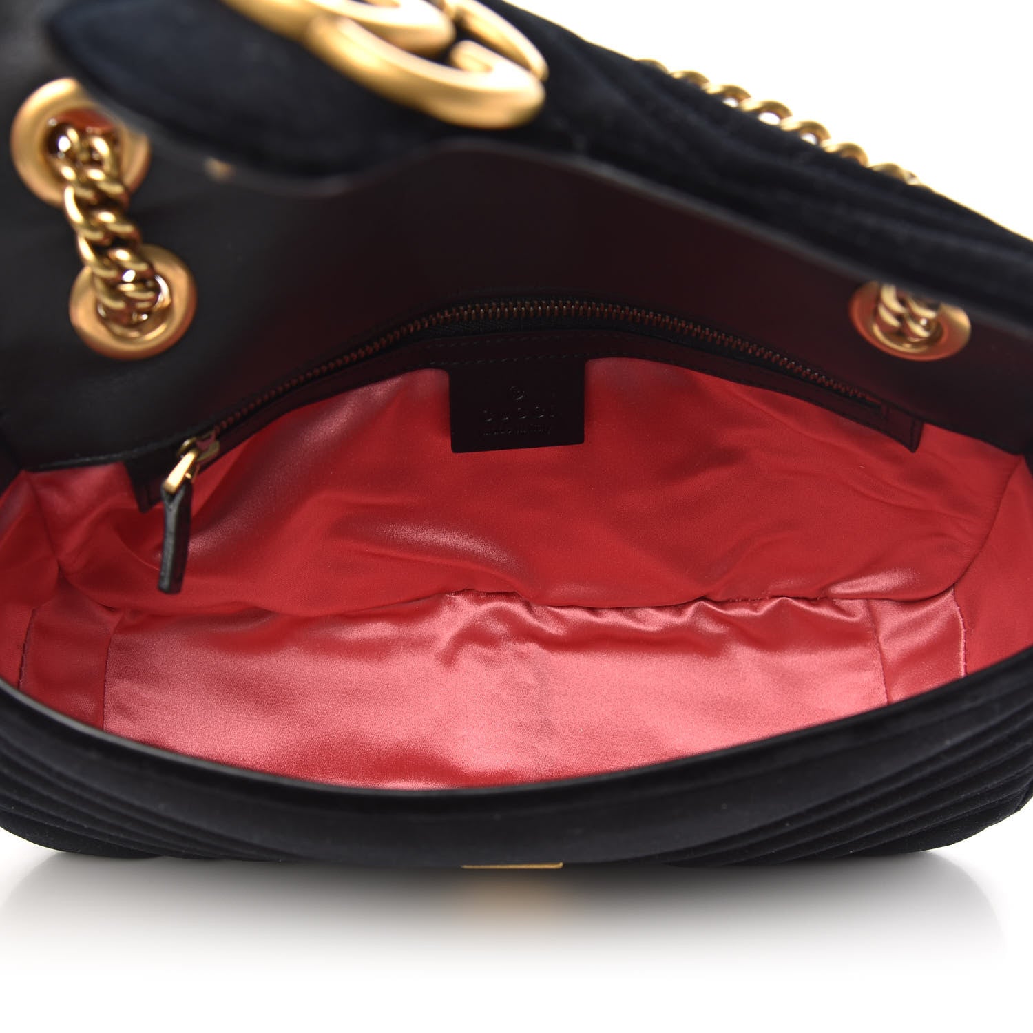 Gucci Velvet Matelasse Small GG Marmont Shoulder Bag Black 6 of 11
