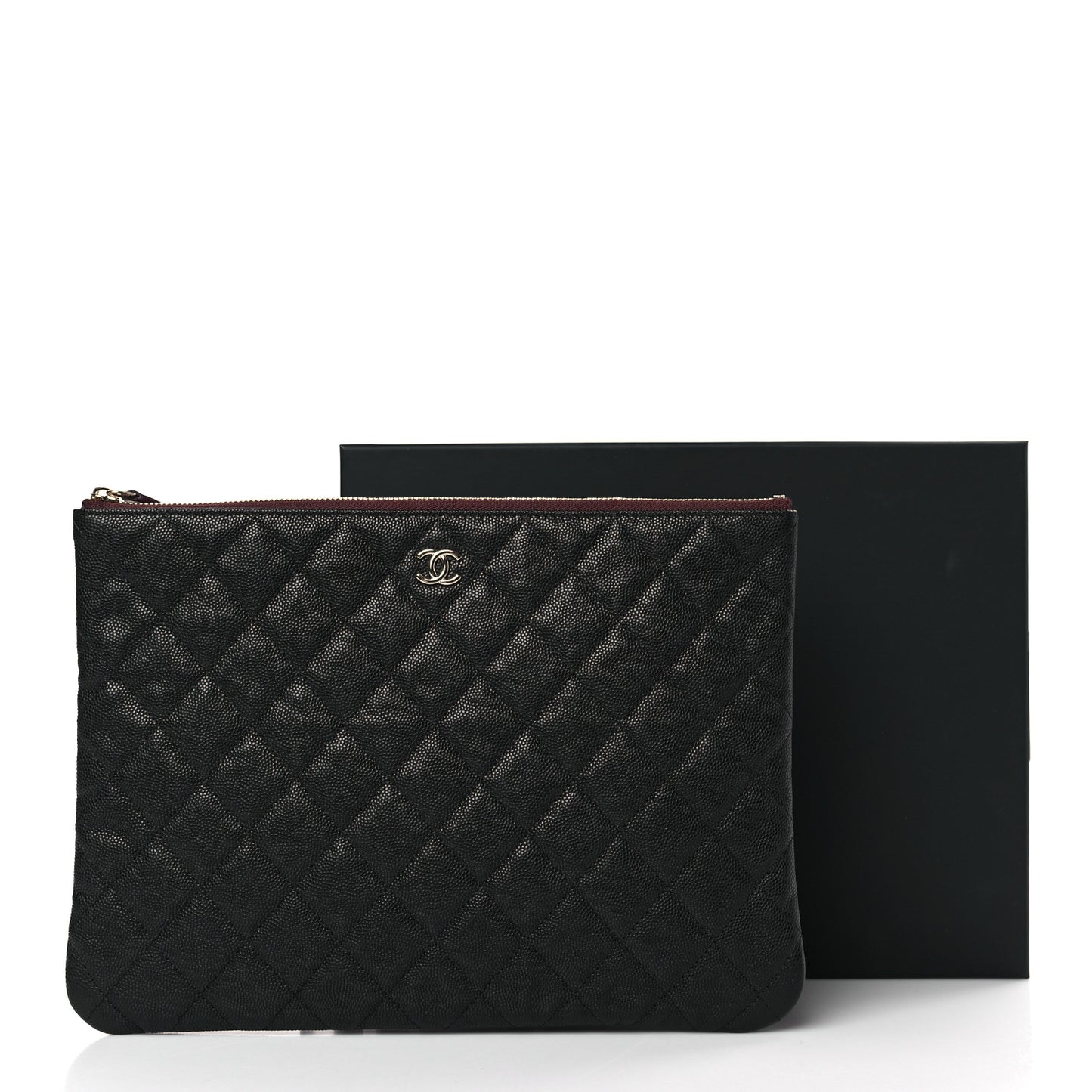 Caviar Quilted Medium Cosmetic Case Black