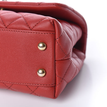 Chanel Caviar Lizard Quilted Mini Coco Handle Flap Red 6 of 13