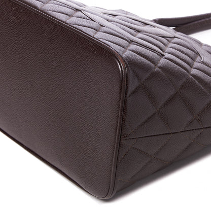 Chanel Caviar Quilted Medallion Tote Dark Brown 5 of 9