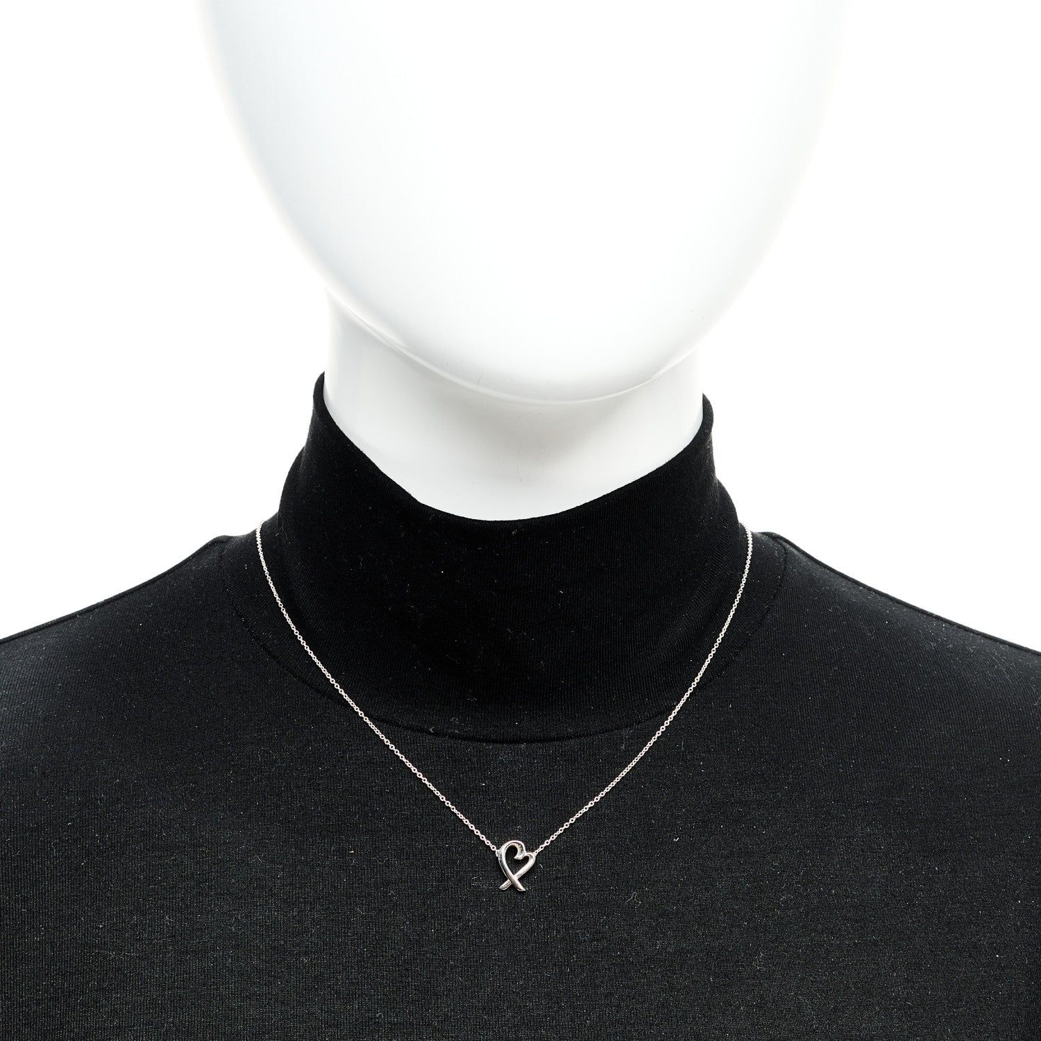 Tiffany Sterling Silver Small Paloma Picasso Loving Heart Pendant Necklace 2 of 6
