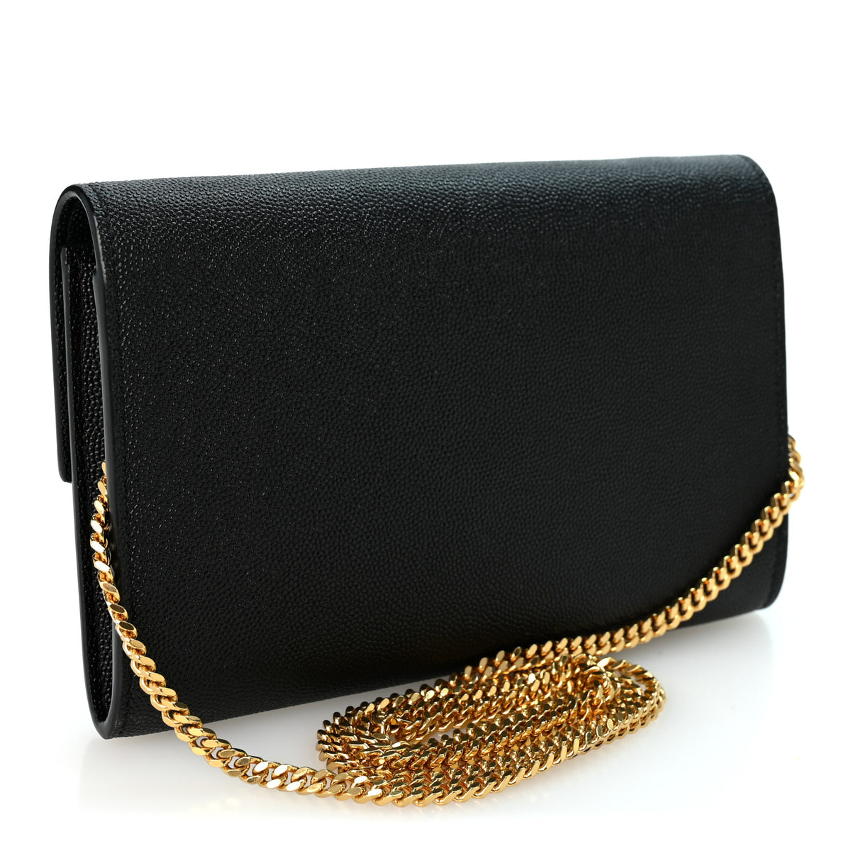 Saint Laurent Grain de Poudre Uptown Chain Wallet Black 3 of 10