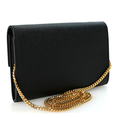 Saint Laurent Grain de Poudre Uptown Chain Wallet Black 3 of 10