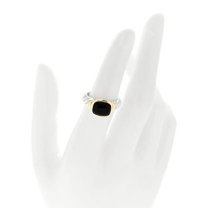 David Yurman Sterling Silver 14K Yellow Gold Black Onyx 10mm Noblesse Ring 51 5.75 2 of 4