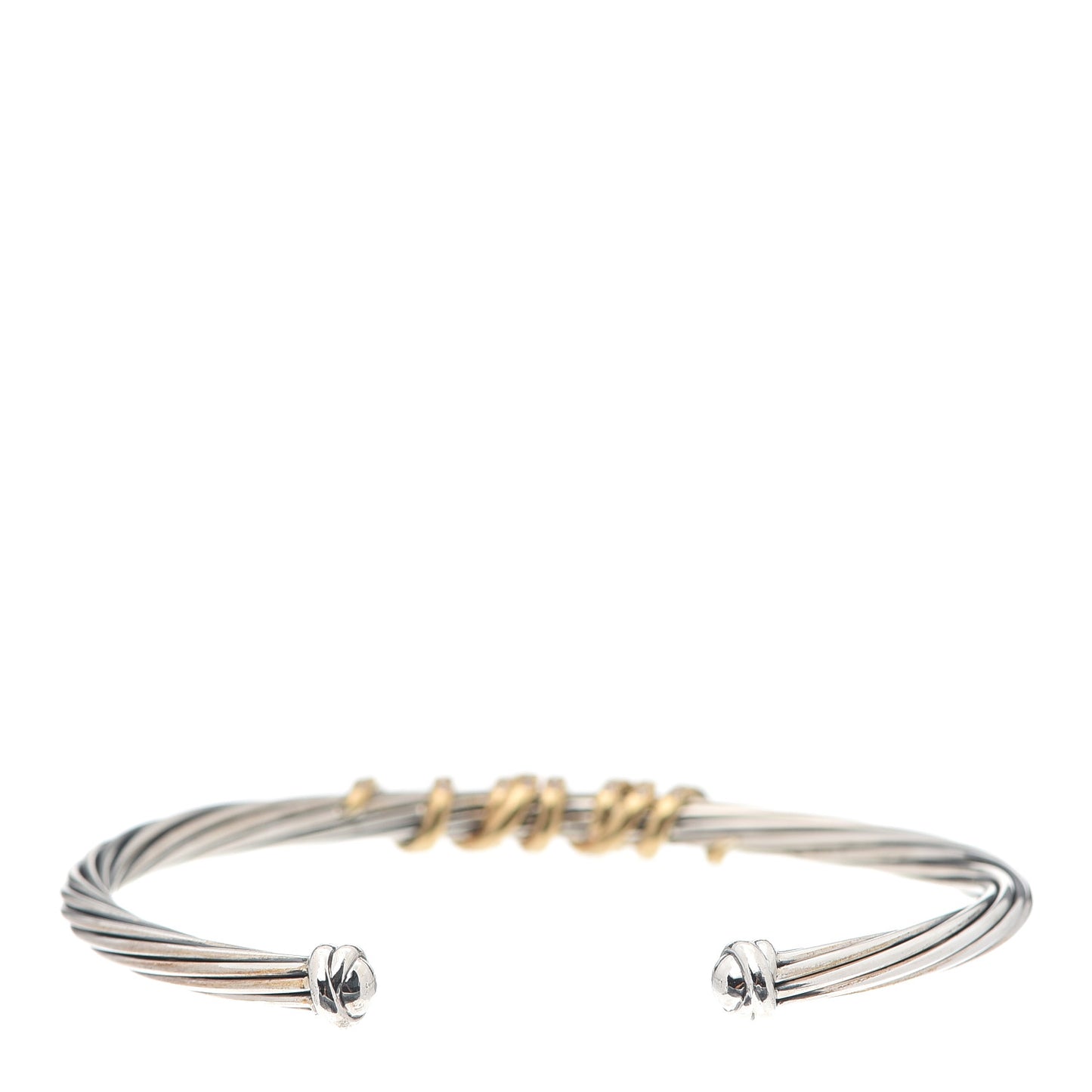Sterling Silver 18K Yellow Gold Diamond 4mm Helena Station Bracelet