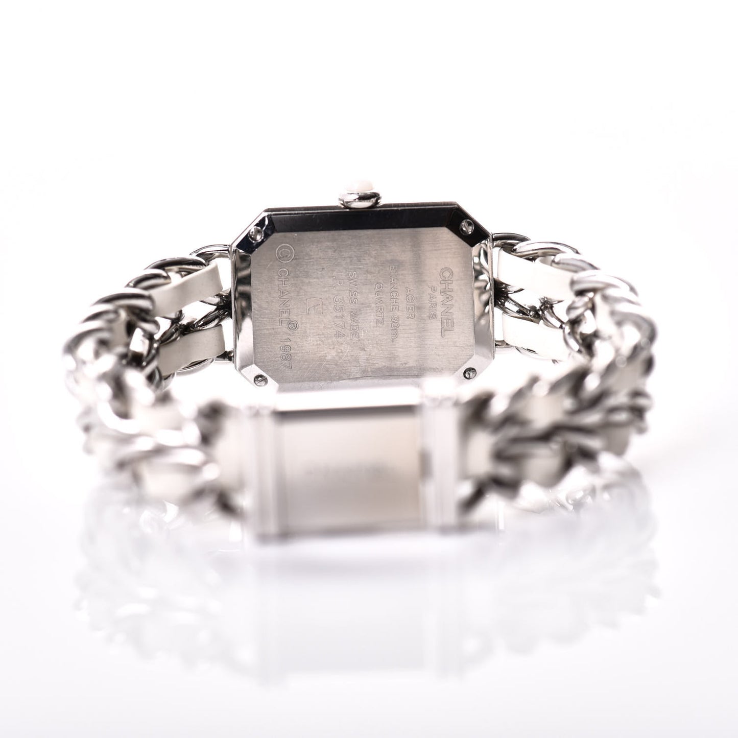 Stainless Steel Lambskin Mother of Pearl 20mm Chain Premiere Quartz Watch White M