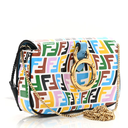 Fendi X SARAH COLEMAN Vitello Liberty Ceylon Micro FF Fish Eye Embossed Nano Baguette Charm Multicolor Cyber Blue 3 of 8