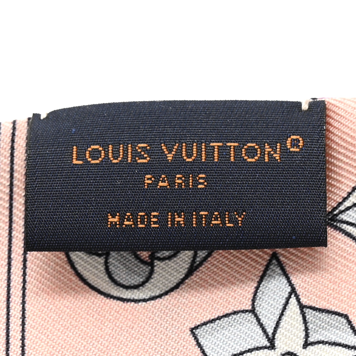 【未使用タグ付】LOUIS VUITTON クラヴァットエク ローズペールシルク Louis Vuitton Silk Ultimate 3D Bandeau Rose Clair Black 1844354