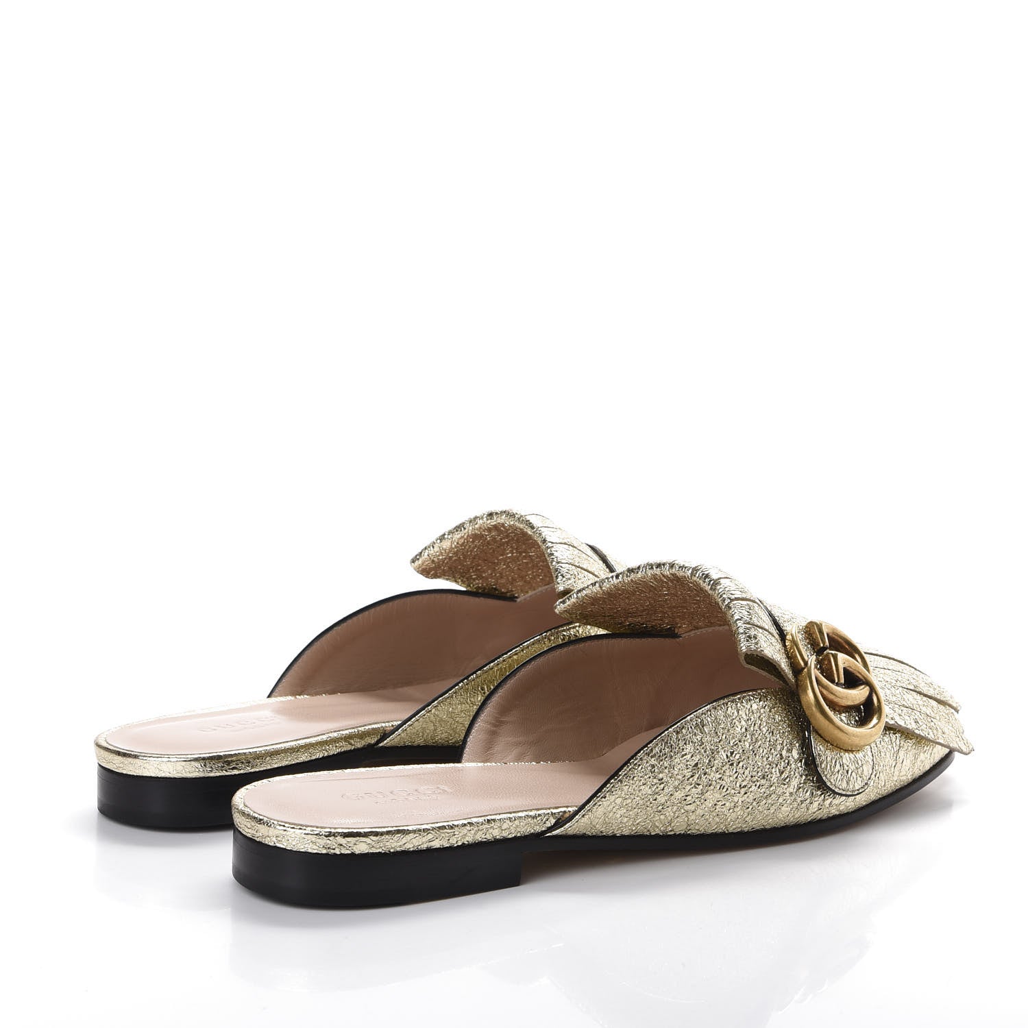 Gucci Galassia Womens GG Marmont Fringe Slippers 36 Platino 4 of 10