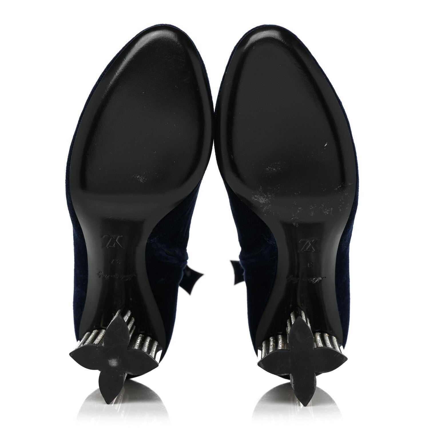 Louis Vuitton Velvet Silhouette Ankle Boots 37 Blue 6 of 9