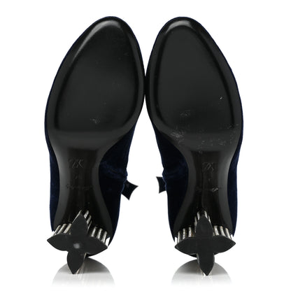 Louis Vuitton Velvet Silhouette Ankle Boots 37 Blue 6 of 9