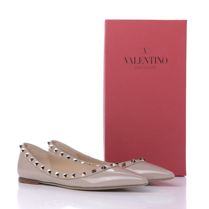 Valentino Garavani Patent Rockstud Ballerina Flats 39 Poudre 10 of 10