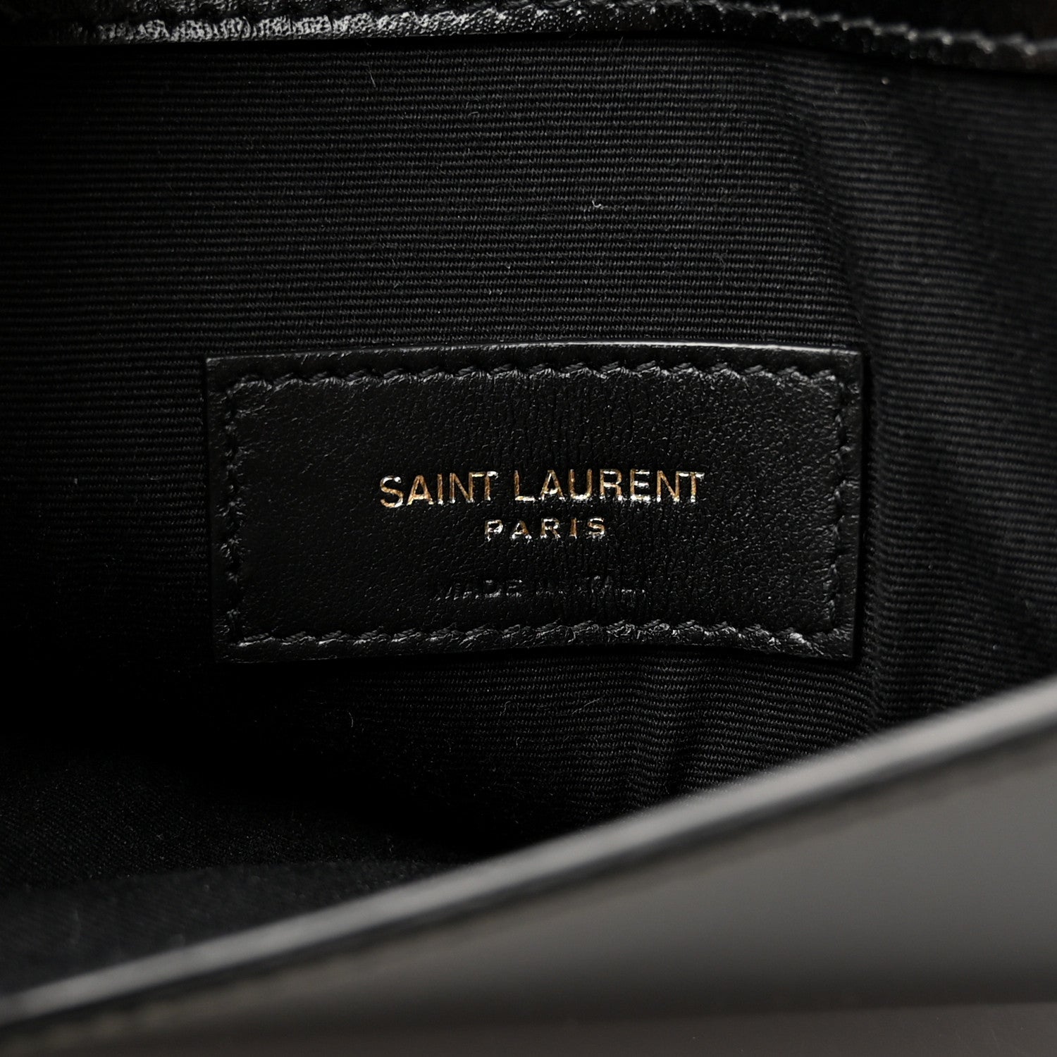 Saint Laurent Smooth Shiny Calfskin Monogram Uptown Baby Pouch Black 6 of 9