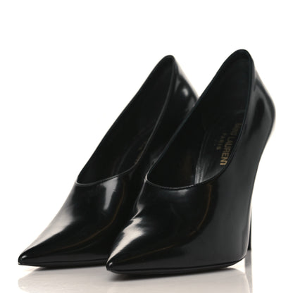 Saint Laurent Patent Calfskin Teddy High Vamp 105 Pumps 38 Black 3 of 9