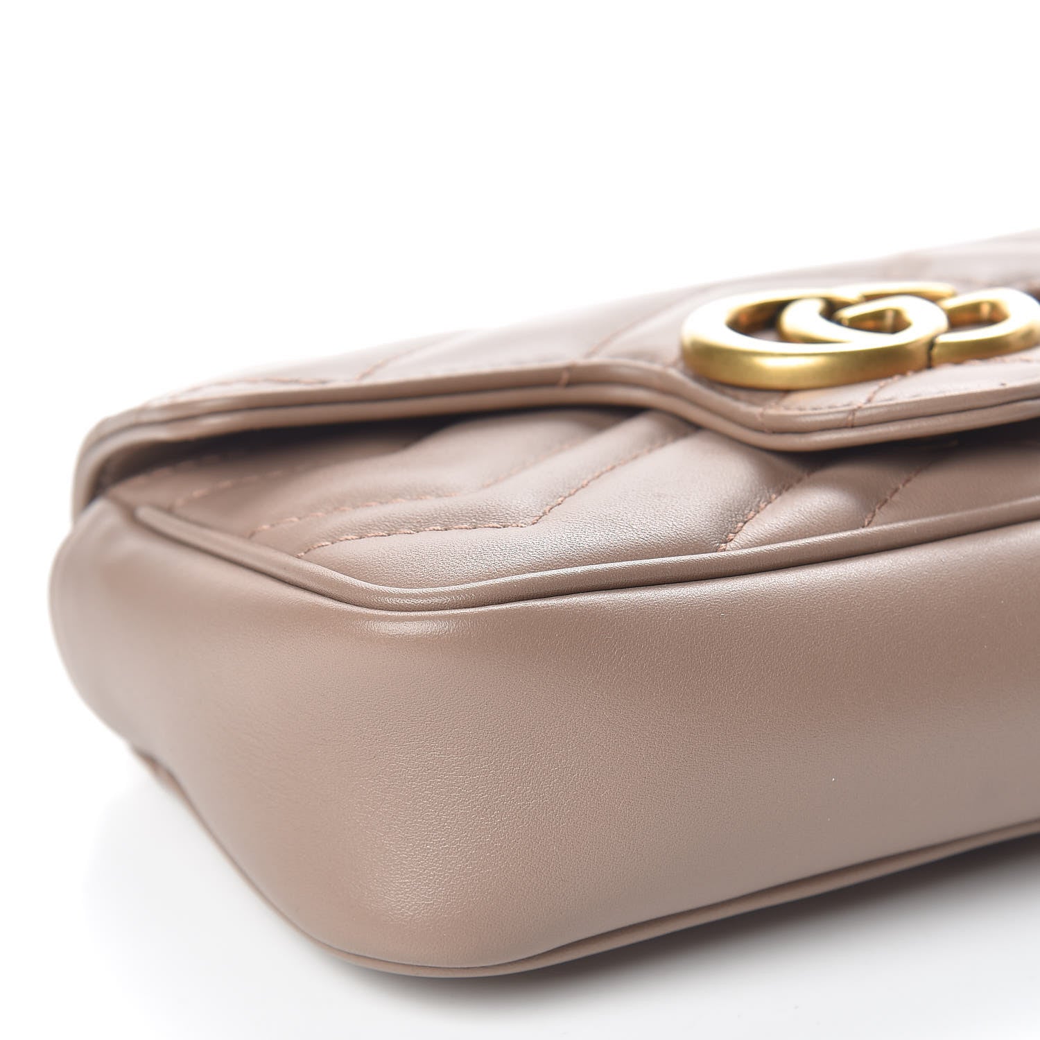 Gucci Calfskin Matelasse Super Mini GG Marmont Shoulder Bag Porcelain Rose 8 of 11