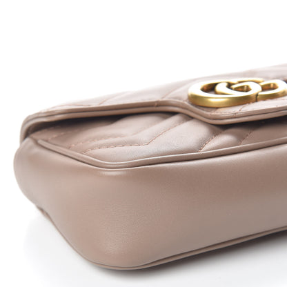 Gucci Calfskin Matelasse Super Mini GG Marmont Shoulder Bag Porcelain Rose 8 of 11